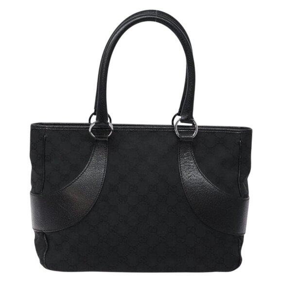 GUCCI GG Canvas Hand Bag Black Silver 113011 Auth - Picture 9 of 16